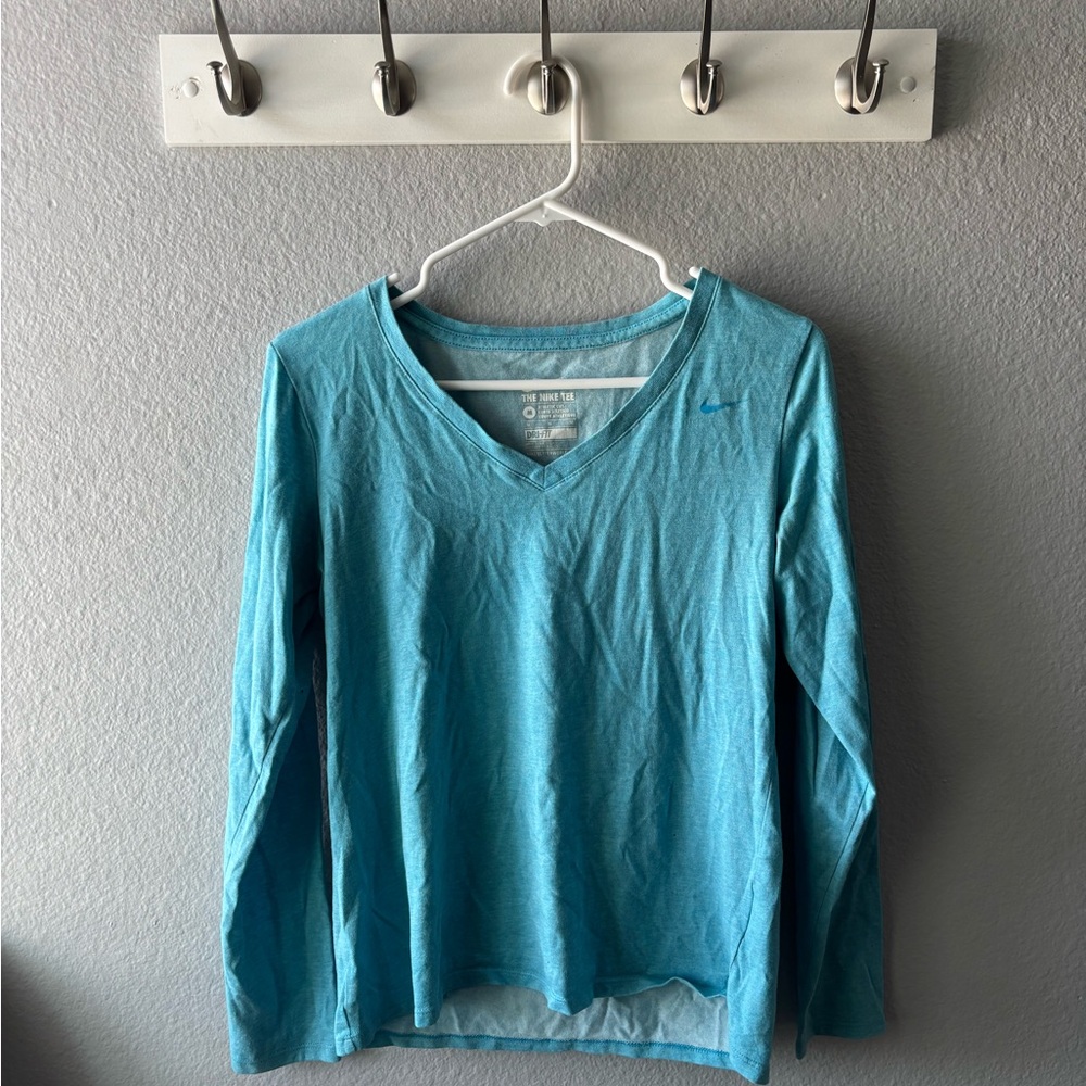 Nike Teal Dri-FIT V-Neck Tee